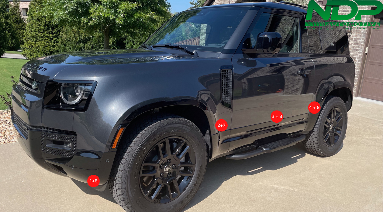 Gloss Black - Defender 90 - Side Trim and Corners