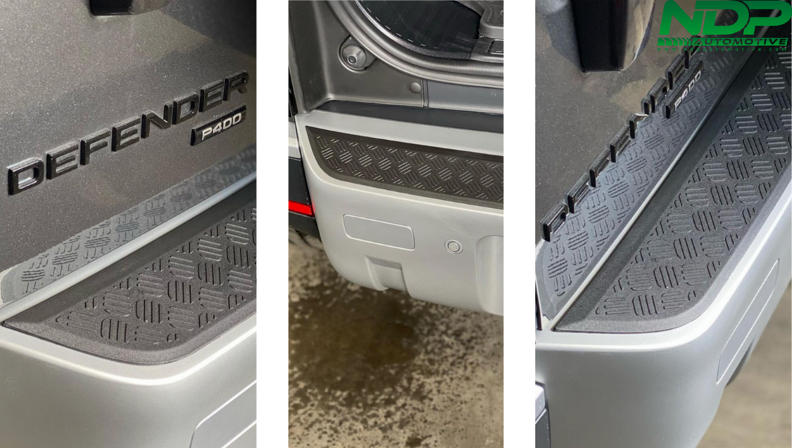 Rear Bumper Protector Black Chequer Plate - Fits 2020+ Defender