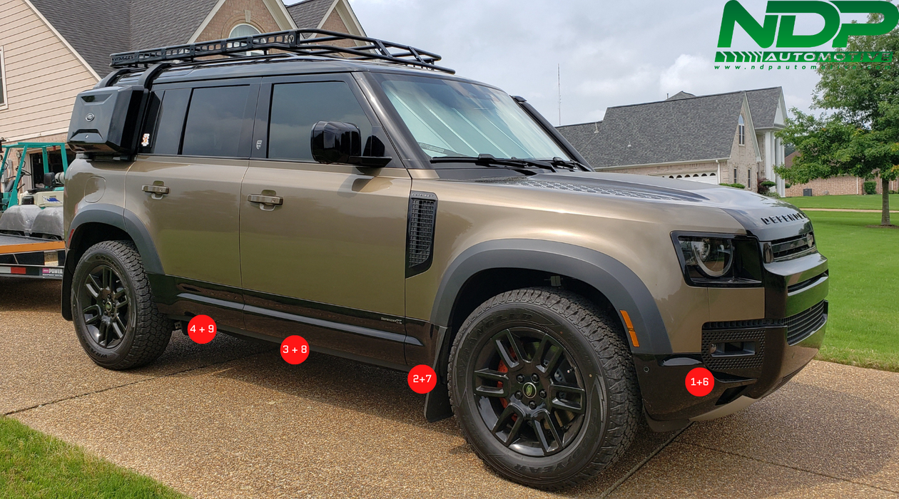 Gloss Black - Defender 110 - Side Trim and Corners